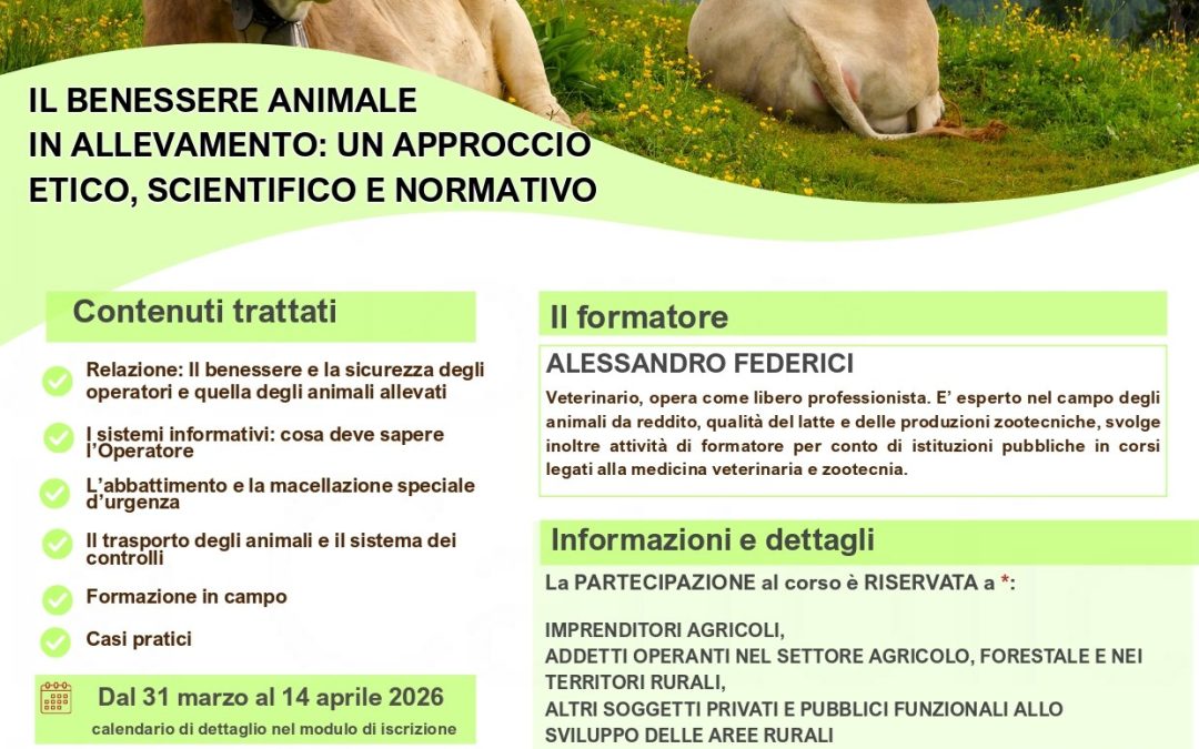 CORSO DI BENESSERE ANIMALE